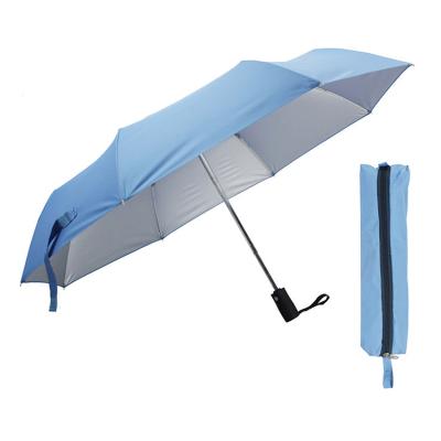 China Minimalist YUBO 21 Inch Three Inch Blue Stylish Umbrella Women Portable Umbrella With Bag Carry Pouch for sale