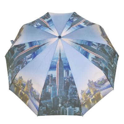 China Full Automatic 22 Inch 10k Minimalist Printing Three Fold Umbrella for sale