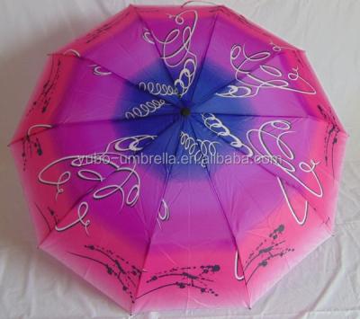 China Minimalist 2020 Full Color Digital Printing Portable Three Fold Umbrella For Wholesale And Distributor for sale