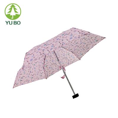 China Custom High Quality Printing Flower 5 Folding Folding Rain Umbrella For Women for sale