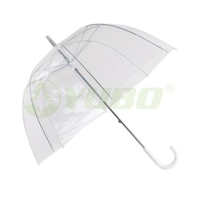 China Minimalist Dome Shape Manual Open Transparent POE Umbrella for sale