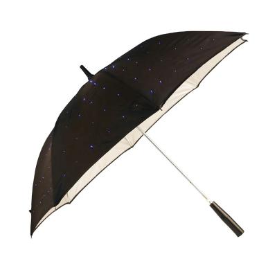 China 23 Inch Minimalist Auto Open Led Flying Umbrella With Flashlight for sale