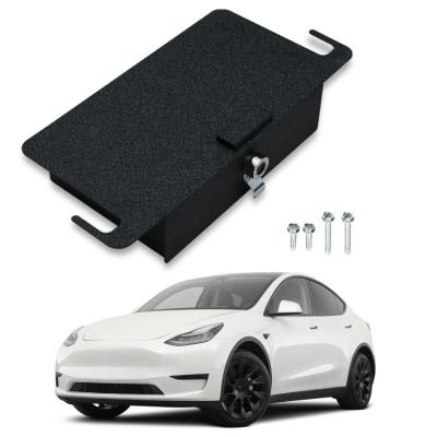 China New Arrival Durable Under Seat Box Console Vault For Tesla Model Y Storage Vehicle Interior Accessories Metal Material Console Vault for sale