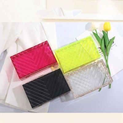 China Wholesale Hot Sale Acrylic Bag Chain Cross - Body Square Bag Transparent Clutch Evening Clips Handbags For Women for sale