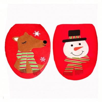 China Stocked Single Gotd Christmas Snowman Cover Toilet Seat Cover Home Decoration Festival Supplies for sale