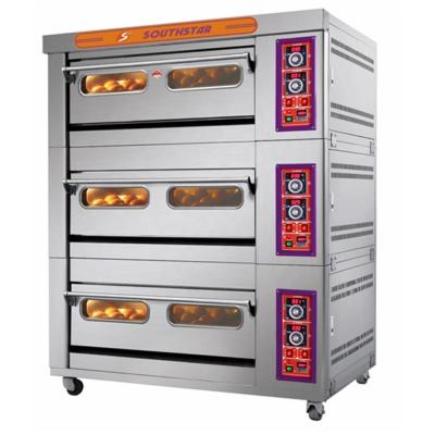 China Bakery Southstar Gas Oven With 3 Decks 6 Trays For Bread&cookie&pizza for sale