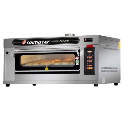 China Advanced Bakery Southstar Hot Sale Gas Deck Oven 1 Deck 2 Trays With Big Glass Door For Bread&cookie&pizza for sale