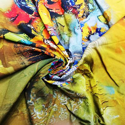 China Anti Pill OEM RTS Customized Digital Printed Silk Fabric For Printing Clothes for sale