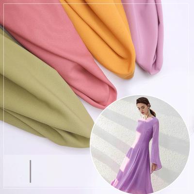 China 100D 75D Heat-insulation Chiffon Polyester Fabric Solid Sheer Summer Dress Fabric for sale