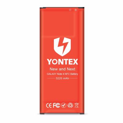 China Mobile Phone YONTEX Brand Mobile Battery For Samsung Galaxy Note 4 N910 N910U LTE N910A 3220mAh 3.85V With NFC Function for sale