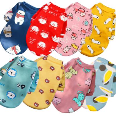 China Viable Printed Cartoon Pet Clothes Velvet Wholesale Modern Custom Cheap Dog Clothes For Small Dogs for sale