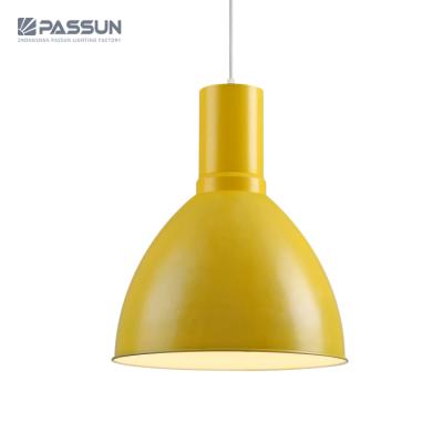 China Modern Modern Indoor Decoration For Office Cafe Shop Home Yellow Painting 20w Led Desk Pendant Light for sale