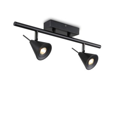 China Best Selling Two Head Residential Aluminum Rotatable Black Color Led Spotlight For Ceiling Surface for sale