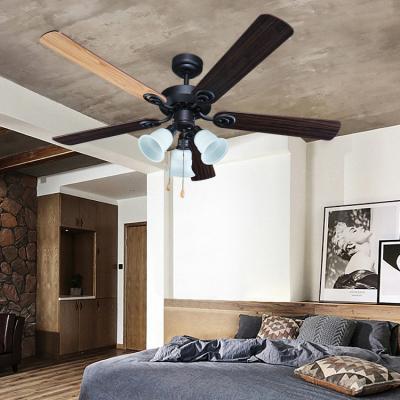 China Mid Century Fancy Style European Bedroom Led Ceiling Light And Fan Low Profile Small Ceiling Fan With Light for sale