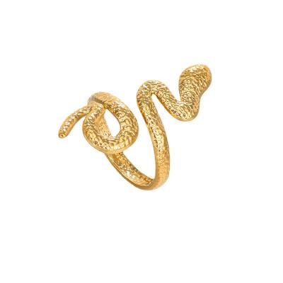 China European and American retro 18K gold retro plated soft ring personality serpentine trend for sale