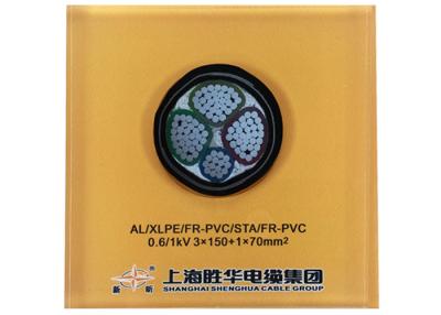 China cable de transmisión de aluminio eléctrico acorazado del cable AL/XLPE/STA/PVC de 0.6/1kV 3x150+1x70 mm2 YJLV22 en venta