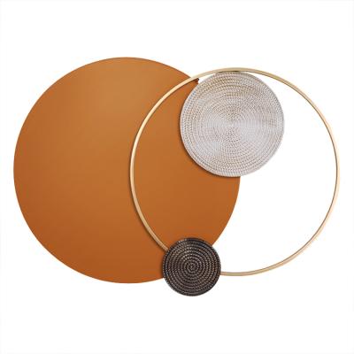 China Wholesale Minimalist Customize Line Modern Abstract Minimalist Nordic Home Decor Large Circle Metal Wall Art for sale