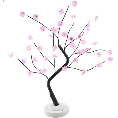 China Holiday Light New style LED USB Cherry Plum Blossom Tree Light for Indoor Holiday Decoration Artificial Christmas Tree led table lamp for sale