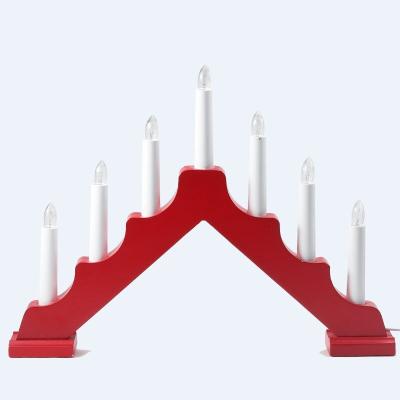 China AC LED light LDE candlestick Plastic candle bridge lamp wooden arch candle lamp table lamp decorative Church of the Nativity for sale