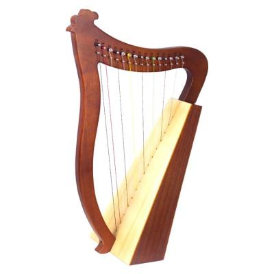 China Playing Music Songs Wholesale High Quality Musical Instrument 19 Strings solid mahogany Lyre Harp for sale