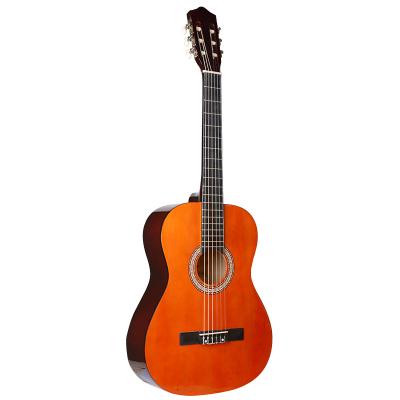 China Linden Wholesale Full Size 4/4 39inch Nylon String Linden Top Beginner Classic Guitar for sale