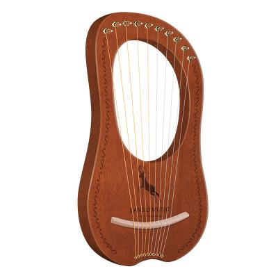 China 2020 promotion 10 solid mahogany strings lyre solid mahogany wood harp for sale