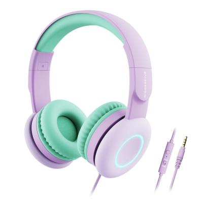 China Earphone Noise Canceling ANC Headset Kids Stereo Earphone with LED Lights, Safe Child Volume Earphone Headset, Accept OEM/ODM for sale