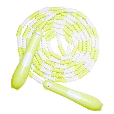 China Hot PVC Colorful Bamboo Joint Beaded Rope Pet Handle Color Matching Adjustable Jumping Jump Ropes for sale