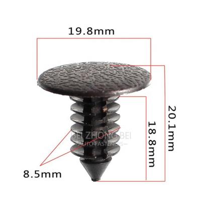 China Trim Panel Fixed Fastener 100pcs/bag Auto Fit 8mm Hole Nylon Car Clips Plastic Fender Shield Bumper Retainer Rivet For Ford Chrysler Automobile for sale