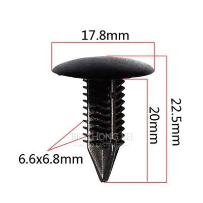 China Trim Panel Fixed 100pcs/bag 6.8mm Hole Auto Fastener Clips Car Roof Trunk Shield Nylon Retainers Rivets For Toyota Fit Honda Accord Civic for sale