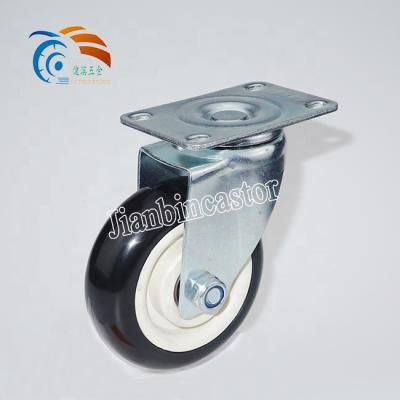 China Easy Installation 3 Inch Medium Duty Brake / Without Brake Rubber Chairs Caster Wheel for sale