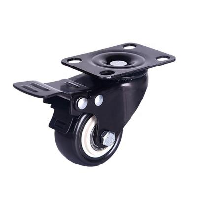 China Hot Selling Contemporary 125mm PVC/PU /TPR Furniture Swivel Caster 1.5 Inch Angled Hand Caster Flat Brake Wheel for sale