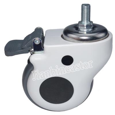 China swivel & 3/4/5 Inch Rigid White With Brake / Without Caster And Brake Casters 125mm TPR Medical Equipment Swivel Wheel for sale