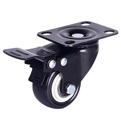 China Hot selling PVC/PU 1.5inch 2inch 2.5inch light duty directional wheel/universal brake swivel flat plastic wheel for toys for sale