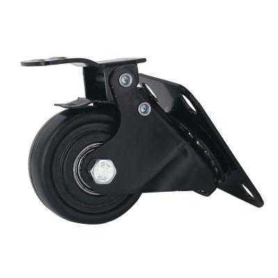 China Building Material Shops Production In Zhongshan Factory PP Black Gold Drill Swivel Caster Wheels With Brake , Polyurethane Chair Caster Wheel 100mm for sale