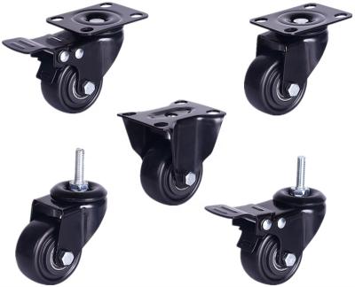 China swivel & Hot Selling Different Type 3inch 4inch Rigid High End Black PP Plastic Caster For Hardwood Floors 100mm for sale