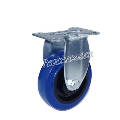 China 4/5/6/8 Inch Flat Free Load Capacity Industrial High Quality Artificial Elastic Rubber Carts Rotate Fixed Caster Wheel for sale