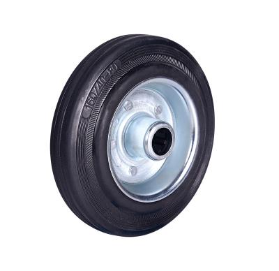 China 3.5 Inch Flat Rigid Black 3-12 Inch Rubber Single Caster Wheel for sale