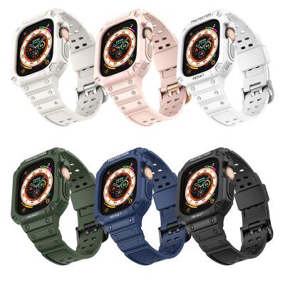 China TPU Strap Apple Watch Integrated Strap Drop Resistant Solid Color Cases 49MM For Apple Watch Strap iwatch Ultra Strap Ultra for sale