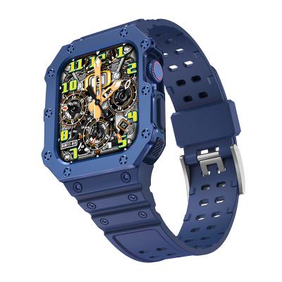 China TPU Strap + All-in-One Strap 41mm TPU Sports Blue Fashion Case PC Case Closure Strap For iwatch8 Apple Watch Se Factory Wholesale Amazon7654321 for sale