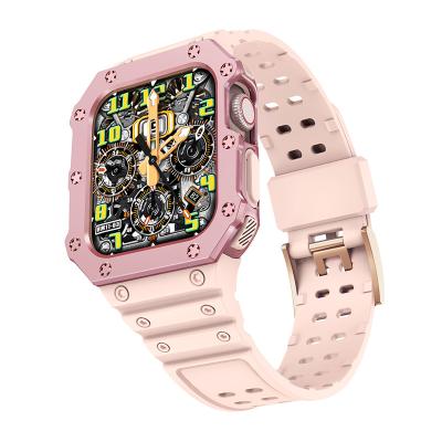 China TPU Strap + PC Enclosure Powder TPU Strap PC Case Fashion Sports Business All-in-one Strap For iwatch8 Se Apple Watch Factory Wholesale Amazon7654321 for sale