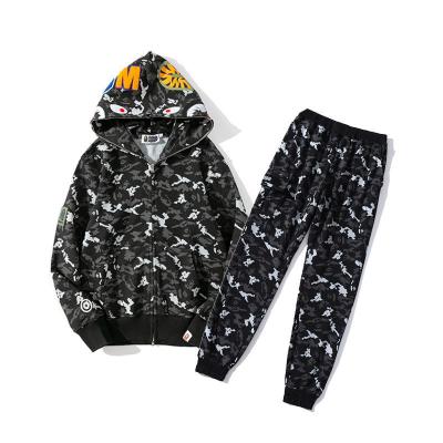 China 2023 Fashion Waterproof Unisex Casual Set Bape Camouflage Suit Street Fashion Style Printing Casual Set Full for sale