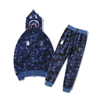 China 2023 Raincoats The Best Selling Hip Hop Casual Set Of The Trend Unisex Casual Bright Style Fashion Street Suit Camouflage Bape Set for sale