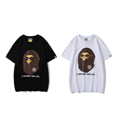 China New Fashion Anti-wrinkle Unisex Casual T-shirt Monkey Sunglasses With Print Short Sleeve T-shirt for sale