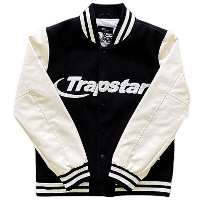 China Waterproof 2023 Winter Men Fashion Baseball Faux Trapstar Varsity Jacket Uniform Good Quality Leather Women Embroidered High Street Coat for sale