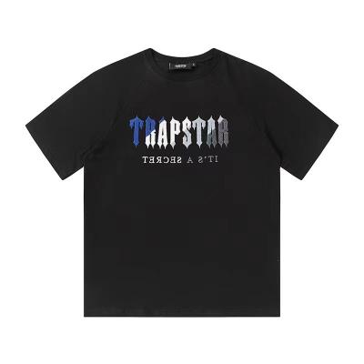 China 2023 Summer Trapstar T-shirts Breathable High Quality Embroidered Chenille Decoded 2.0 Short Set for sale