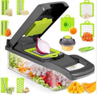 China Sustainable New Design Excellent Quality 12 In 1 Hand Veggie Vegetable Chopper Slicer Cutter for sale