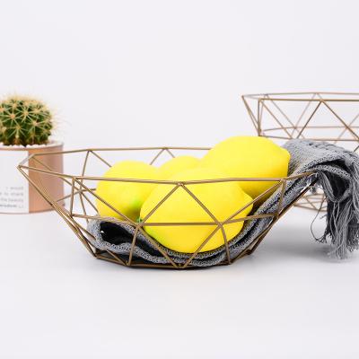 China Large Capacity Storage Nordic Snack Fruit Basket Metal Style Candy Storage Basket Home Office Vegetable Fruit Basket for sale