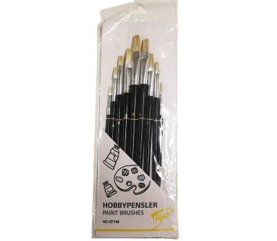 China Wholesale Paiting Art Supplies Set Nylon Hair Wooden Handle Artist Brush for sale