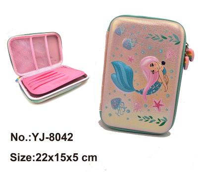 China Schools & Hot Selling Girls Children's Offices Large Capacity EVA Pencil Case Large Size Mermaid Pencil Case for sale